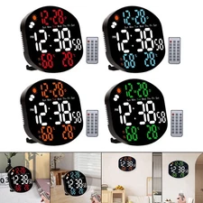 Digital Wall Mount Clock Tabletop Adjustable Brightness LED Decoration Modern