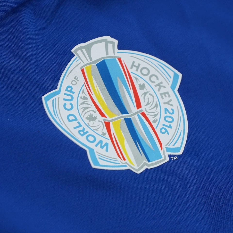 Suecia 2016 Copa Mundial de Hockey Adidas NHL Hombre Moderno Varsity Azul Tejido Pantalones Foto 3 de 4