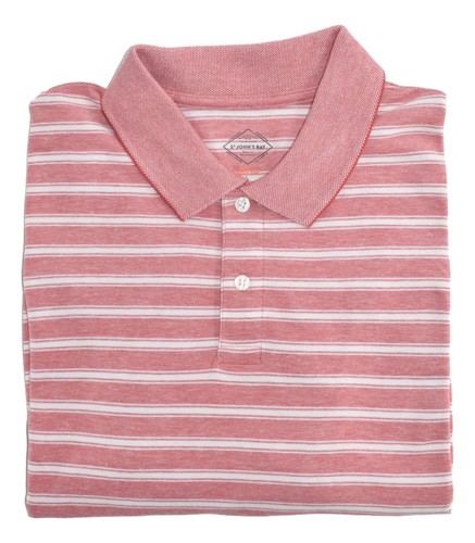 St. John’s Bay Men’s Premium Stretch Classic Fit Polo Shirt - Red Bar Str - L
