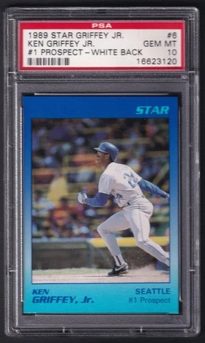 KEN GRIFFEY JR. 1989 Star Griffey Jr. #6 Rookie #1 Prospect White Back PSA 10