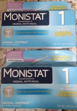2X Monistat 1 Vaginal Antifungal Ointment Prefilled Applicator 0.16 oz Exp 02/26