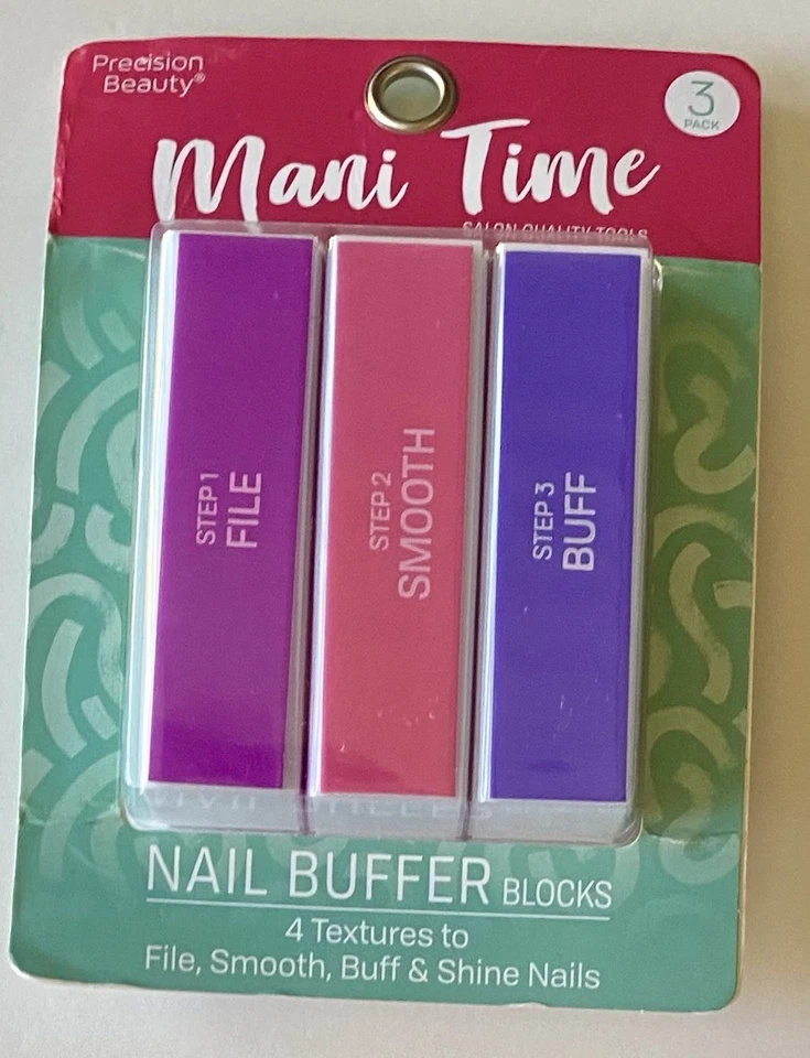 Paquete de 3 bloques tampón de uñas Precision Beauty Mani Time 4 texturas Foto 2 de 4