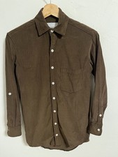 Emily Phillips brown baby cord Girlfriend shirt 1 made in USA