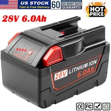 6.0AH Battery For Milwaukee 28V for M28 V28 Li-ion Battery 48-11-2830 48-11-2850