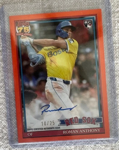 Roman Anthony 2026 TOPPS SERIES 1 1991 TOPPS ORANGE ON CARD RC AUTO /25 RED SOX