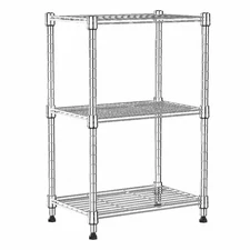 Metal Wire 3-Shelf Adjustable Utility Shelving Unit in Chrome (17.7 In. W X 26.4