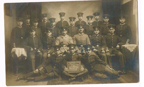 Germany Old RPPC Postcard Military Soldiers WW1 Feldpost Wiesbaden 1916