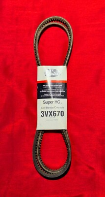 Gates 3VX670 Super HC Narrow Section Molded Notch V-Belt, 3/8'' x 67'', USA - NEW