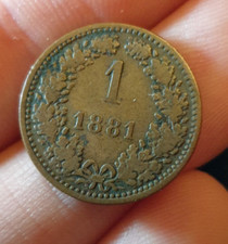 Austria Kreuzer Coin 1881 Copper Foreign Europe Money