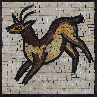 Gazelle Table Top Insert Handmade Home Art Decor Marble Mosaic