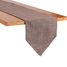 Burlap Farmhouse Cotton Linen Table Runner Rustic Woven Solid Color Table Run...