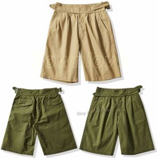 Men's Cotton British Gurkha Pants Shorts Short Loose Casual Vintage Cargo Plus
