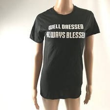 Fashion Nova Well Dressed Always Blessed Top Size XS Black Tee Shirt T-Shirt New