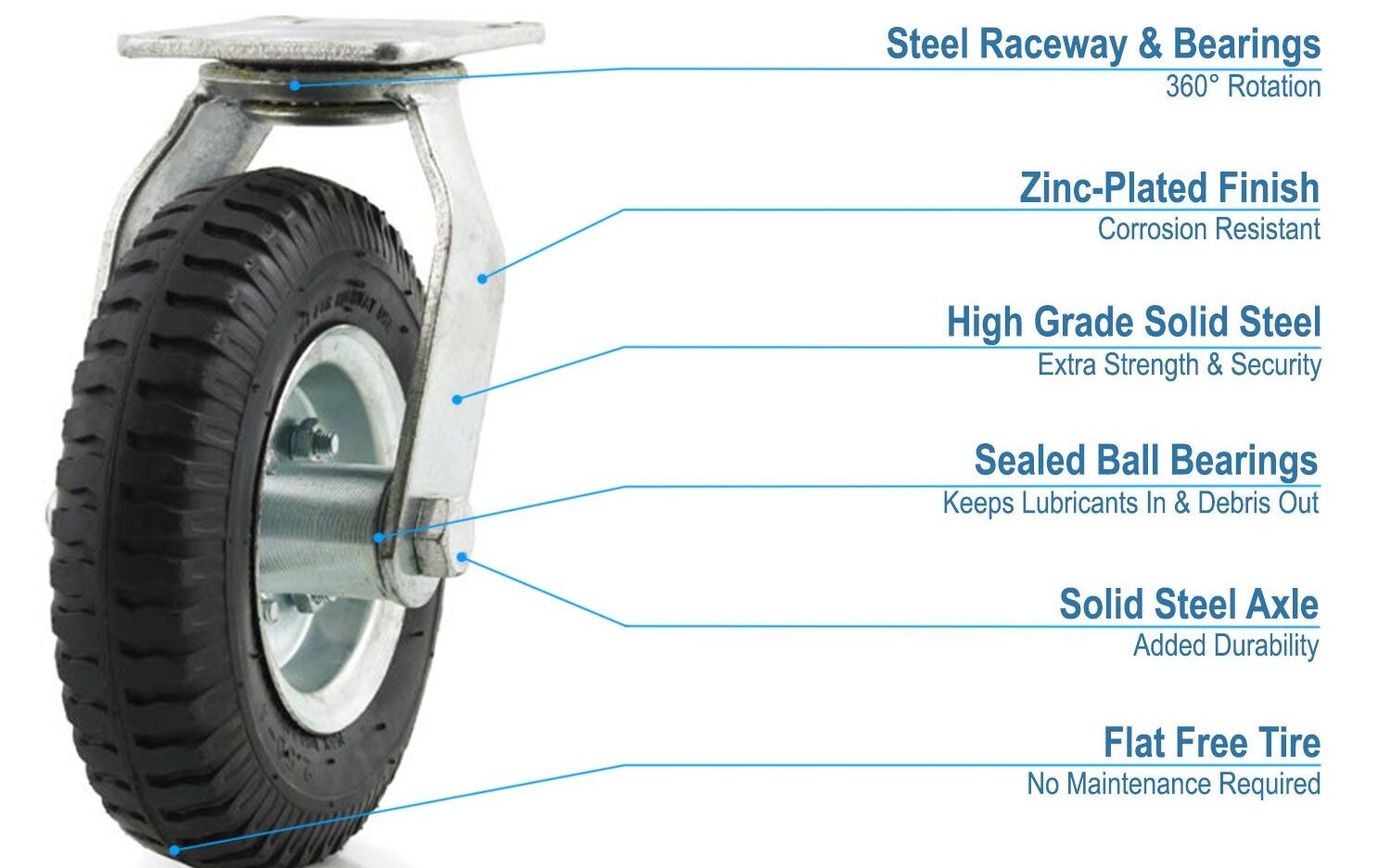 13 3.50-8 Solid Flat Free Tires and Wheels 1 Pack, Rubber 13 3.50-8 Solid Flat Free Tires and Wheels 1 Pack, Rubber
