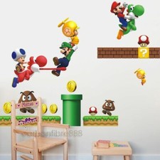 Large Super Mario Wall Decal Stickers Children Kids Bedroom Vinyl Home Decor Art
