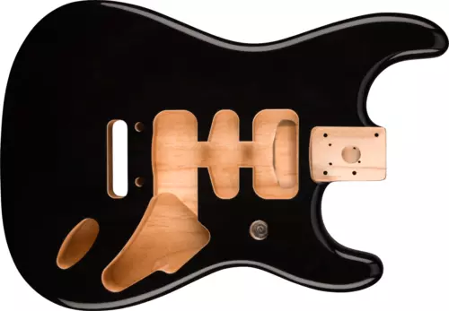 OEM NIB Genuine Fender FULL THICKNESS ALDER STRAT BODY Black Electric Guitar