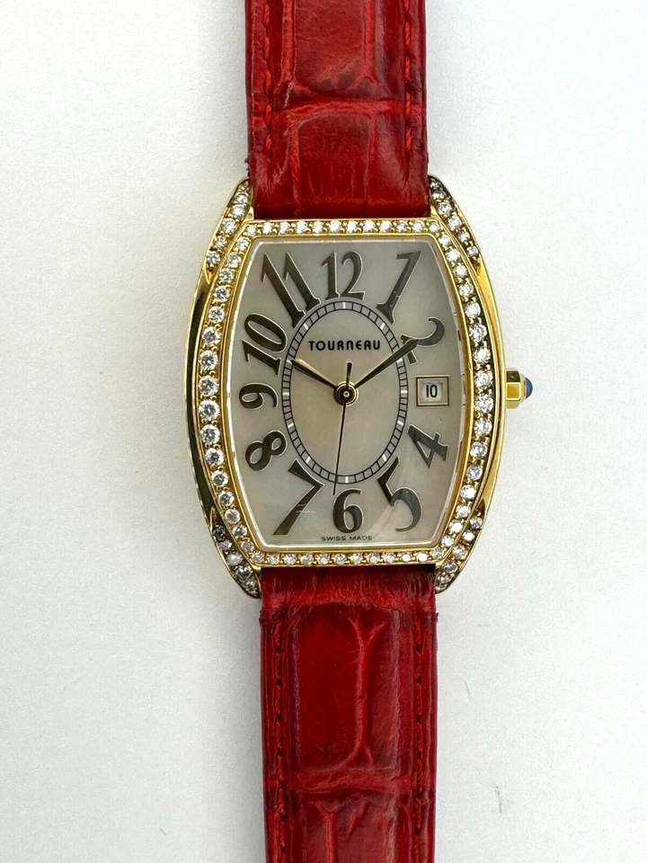 Tourneau Ellips 18k solid gold watch,26mm/32.5mm, Diamond bezel - Image 3 of 4