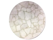 18" White Agate Coffee Side Table Top Handmade pietradura Home decor