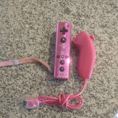 Nintendo Wii Remote Power A Motion Controller Nunchuck Pink