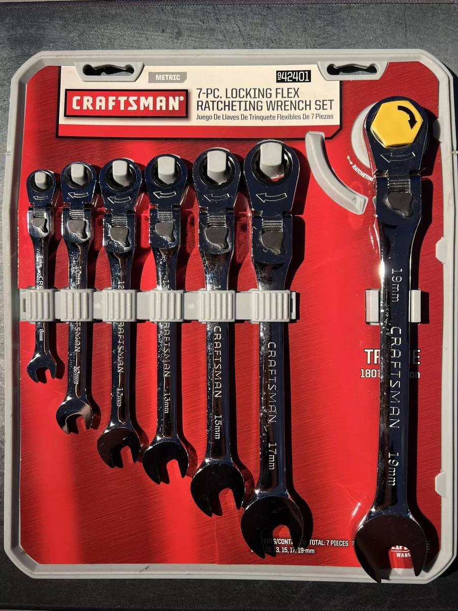 Craftsman 942401 7 Pc. Locking Flex Ratcheting Wrench Set Metric