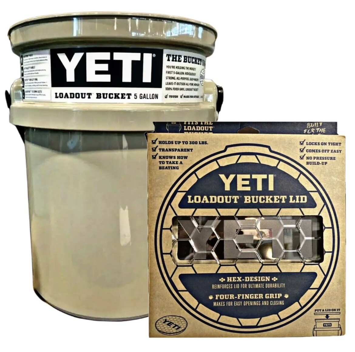 YETI LoadOut 5Gallon Bucket タン YETI - 5 GALLON TAN Loadout Impact Resistant Fishing Utility