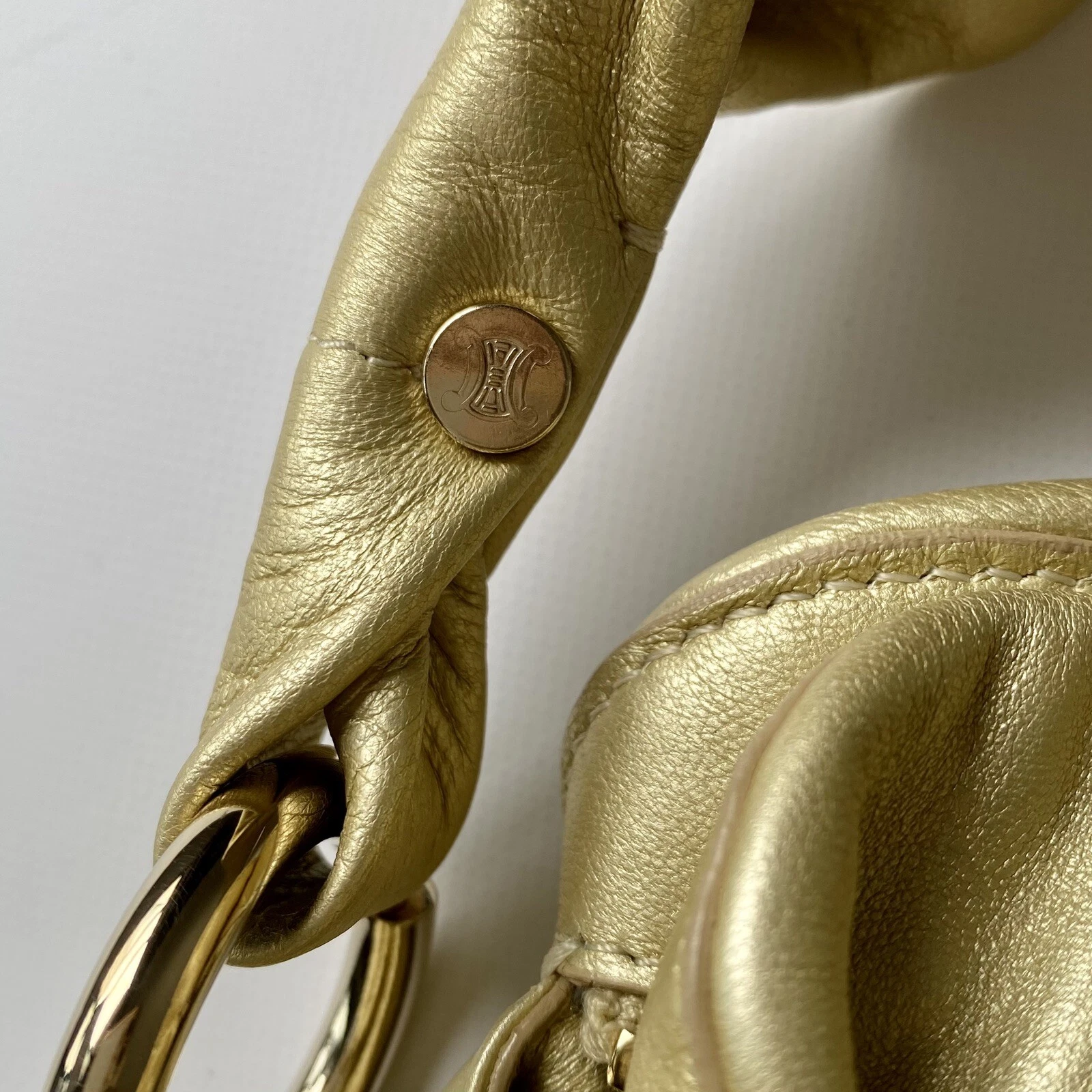 Autentica borsa a mano CELINE amara dolce in pelle oro