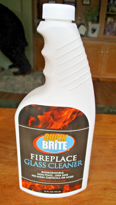 Quick N Brite Fireplace Glass Cleaner 24oz, Nonabrasive Cleaning Spray NEW
