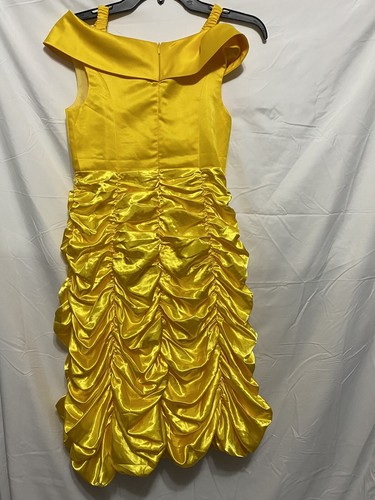 Disney Belle Dress Size 150 7/8 Girls Costume Relibeauty Yellow with Gloves - Picture 8 of 21