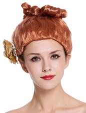 Perücke Damen Karneval rot Rose hochgesteckt viktorianisch Saloon Revue Girl 