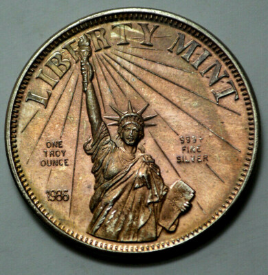 1986 WORD PERFECT CORPORATION 1 Oz.999 FINE Silver Round LIBERTY