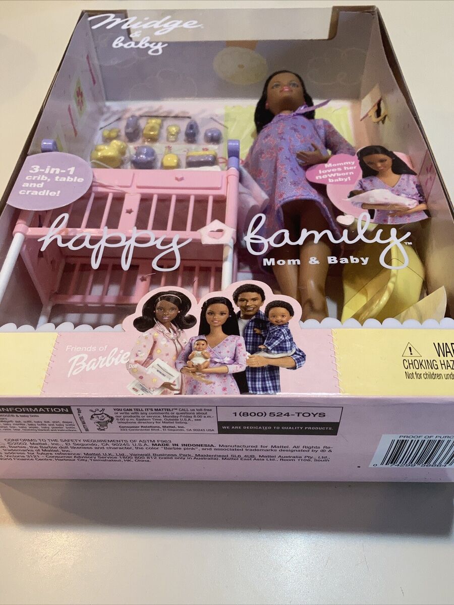 Barbie Midge Baby Happy Family Boneca grávida afro-americana 2002