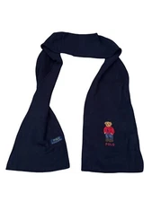 Ralph Lauren Scarf Polo Bear Muffler Navy Limited Edition Sit down Winter Mens