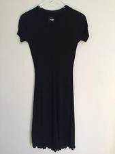 Vintage 90s Atsuro Tayama Japan Black Jersey Knit Sport Dress XS Made in France