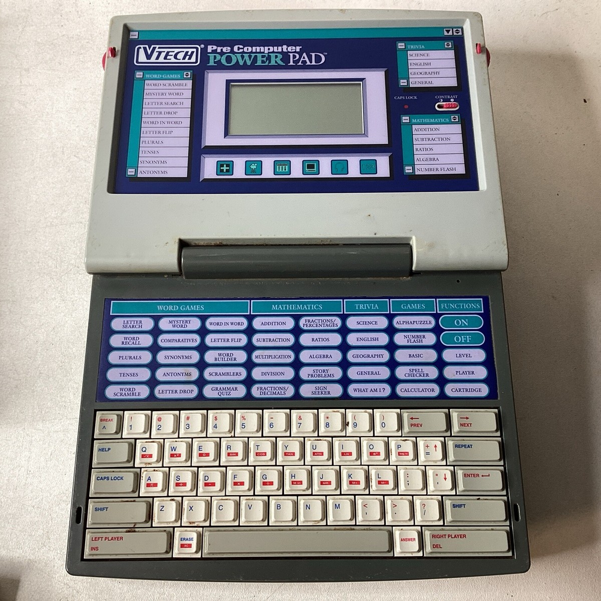 VTech Pre Computer Power Pad Gray Portable Educational Learning Laptop For  Kids