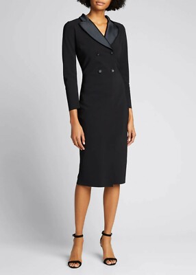 knee length tuxedo dress Double breasted blazer dress, Tuxedo dresses for women, Black long sleeve Wedding guest dress fall, Professional dress career TAVROVSKA