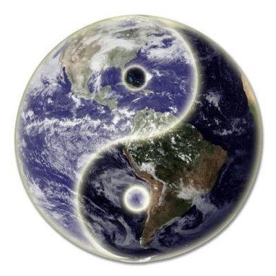 Earth Yin Yang Car Vinyl Sticker - SELECT SIZE
