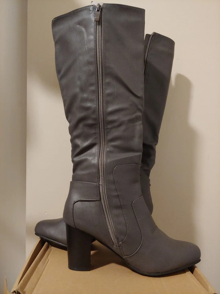 BOTAS TALLADORAS DE MEDIA PANTORRILLA PARA MUJER JOURNEE COLLECTION, Grises, US TALLA 9, NUEVAS Foto 4 de 4