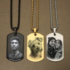 Photo Necklace Custom Text Necklace Peresonalised Picture Necklace Gift for Him