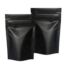 100 Matte Black 5x7" Stand Up Zip Seal Lock Reusable Food Packaging Bags