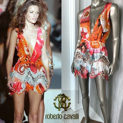 roberto cavalli silk dress