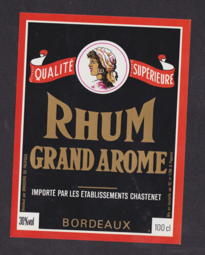 Ancienne étiquette  Alcool France  BN85017 Rhum Grand Arôme Femme  - Photo 1 sur 1