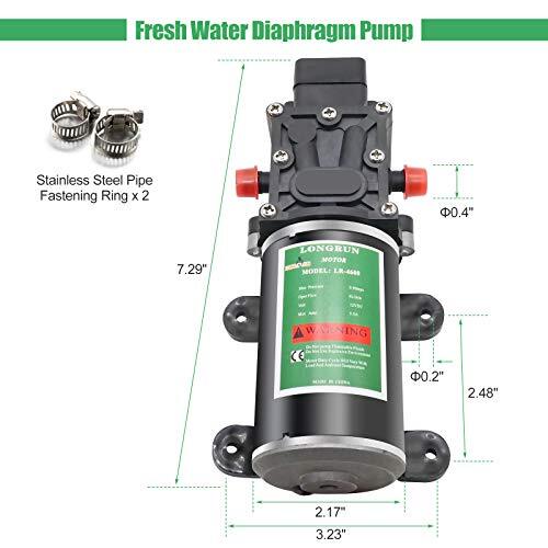 Fresh Water Pump 12V DC Diaphragm Pump with Adjustable Pressure Switch