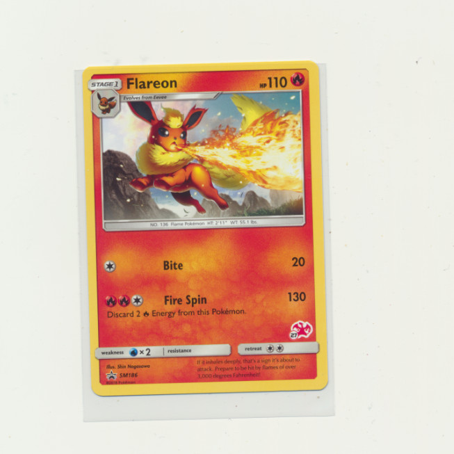 Flareon SM186 Battle Academy Stamped Pokemon Near Mint 2020 Promo