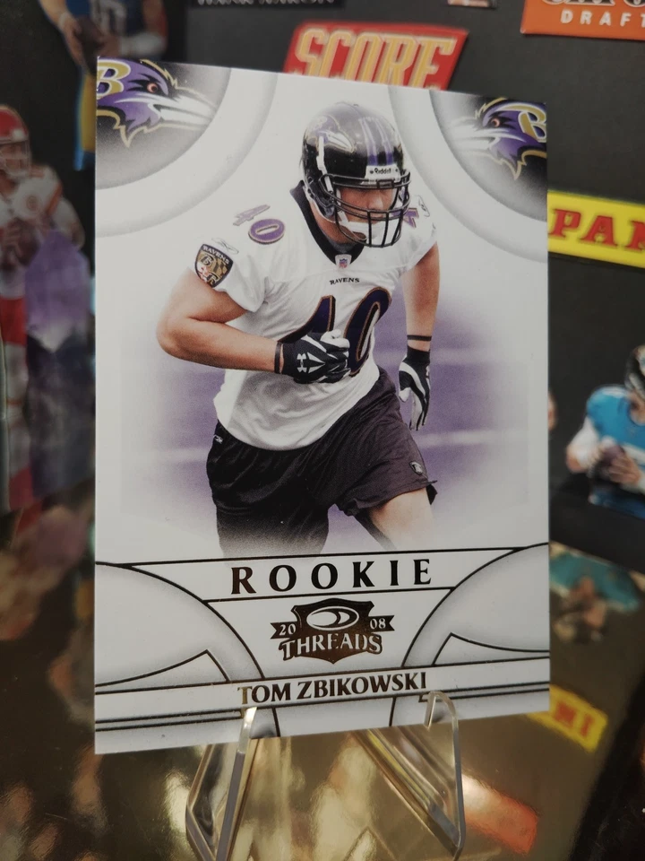 2008 Donruss Threads - Rookie Tom Zbikowski #242 Century Proof Gold    /999 (RC) - Image 3 of 4