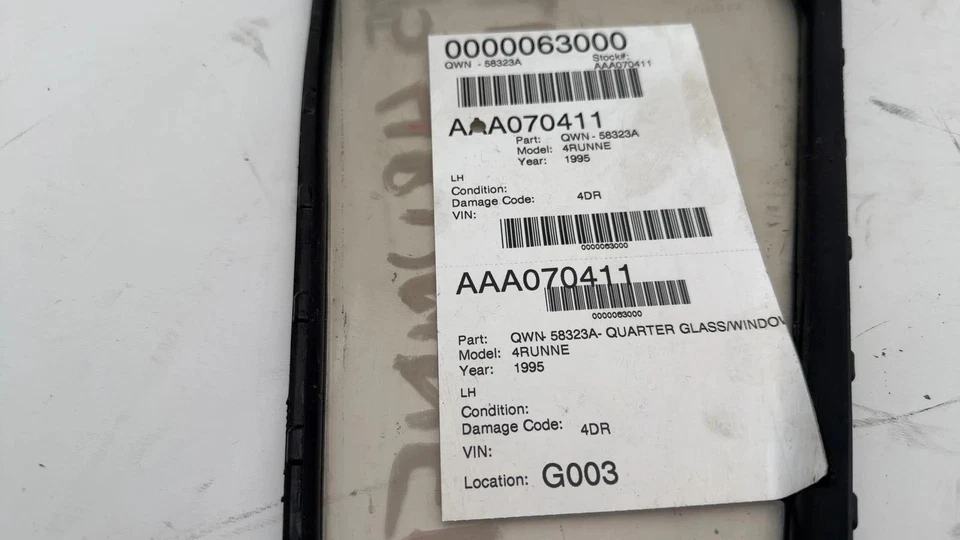 90 91 92 93 94 95 TOYOTA 4RUNNER cuarto de cristal/ventana Toyota izquierda Foto 2 de 4