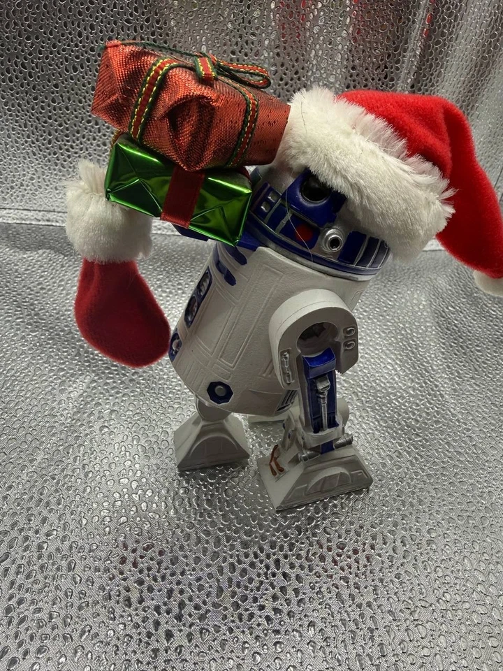 Figura de acción Kurt Adler Star Wars vacaciones de Navidad R2-D2 en sombrero de Santa y regalo Foto 4 de 4