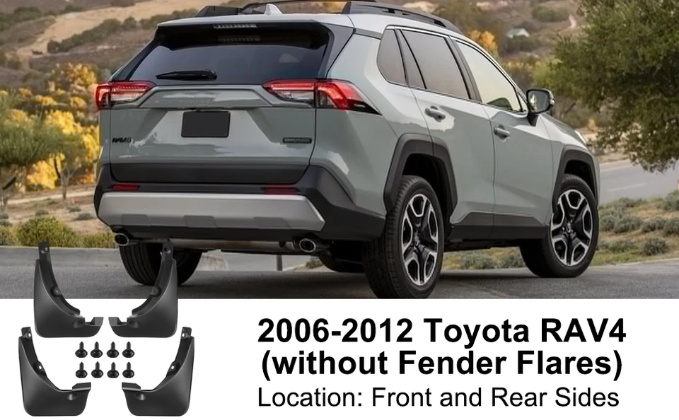 4x For 2006-2012 Toyota RAV4 Genuine Front & Rear Splash Guards Mud Flaps Fender Foto 3 de 4