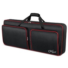 49 Key Keyboard Case Soft, Piano Bag with 49Key, 33.5"x 12.4"x3.9" Black Red