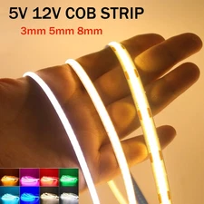 12V 24V 5M 16.4ft COB 480leds/m LED Flexible Strip light Tape Lights Bar Room