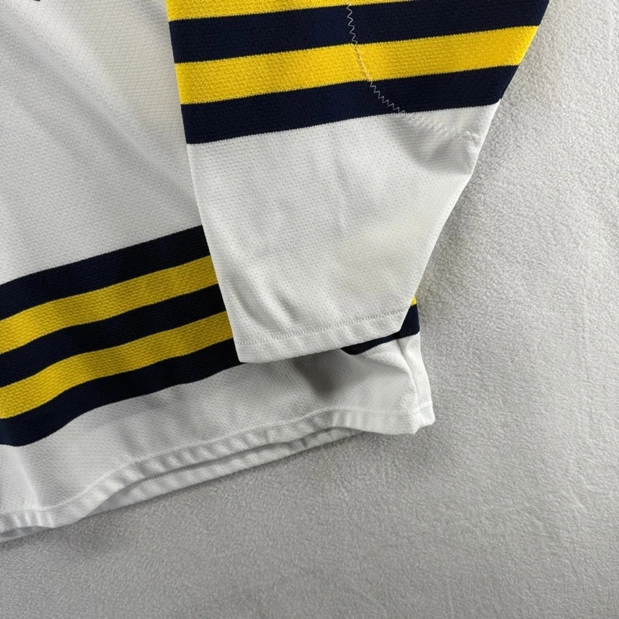 Vintage Michigan Hockey jersey Youth Medium White Frat Fraternity Athletic Knit - Image 2 of 4
